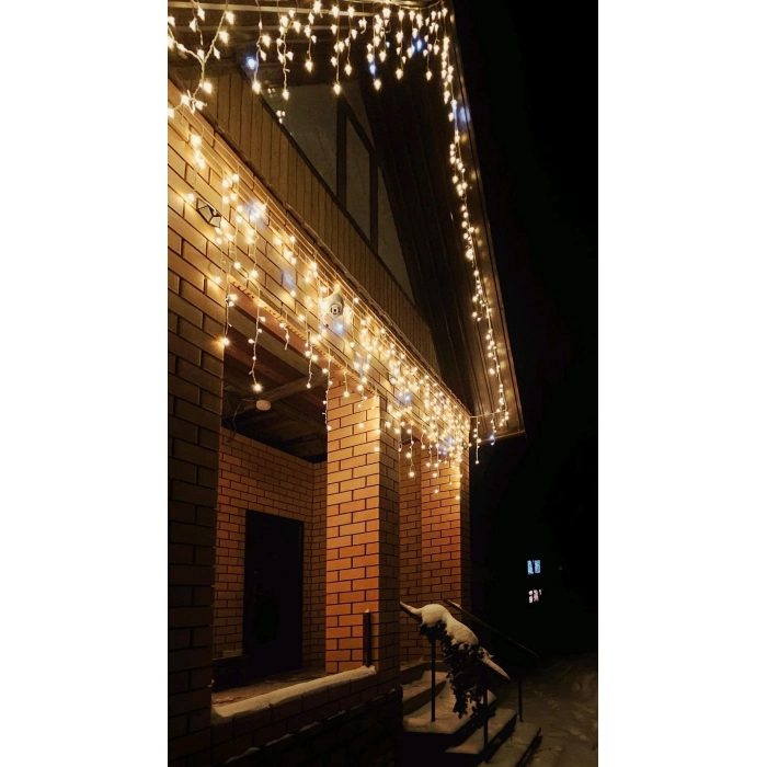 Özel Üretim Dekoratif Süsleme 3m 100 Led 20 Saçak 305070cm Çakarlı IP65 Su Geçirmez Dış Mekan