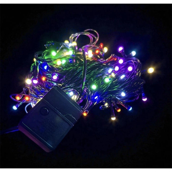 Özel Üretim Dekoratif Animasyonlu Şık Kaliteli 10m 100 Led Damla Uçlu RGB Işık SİYAH Kablo MZ172