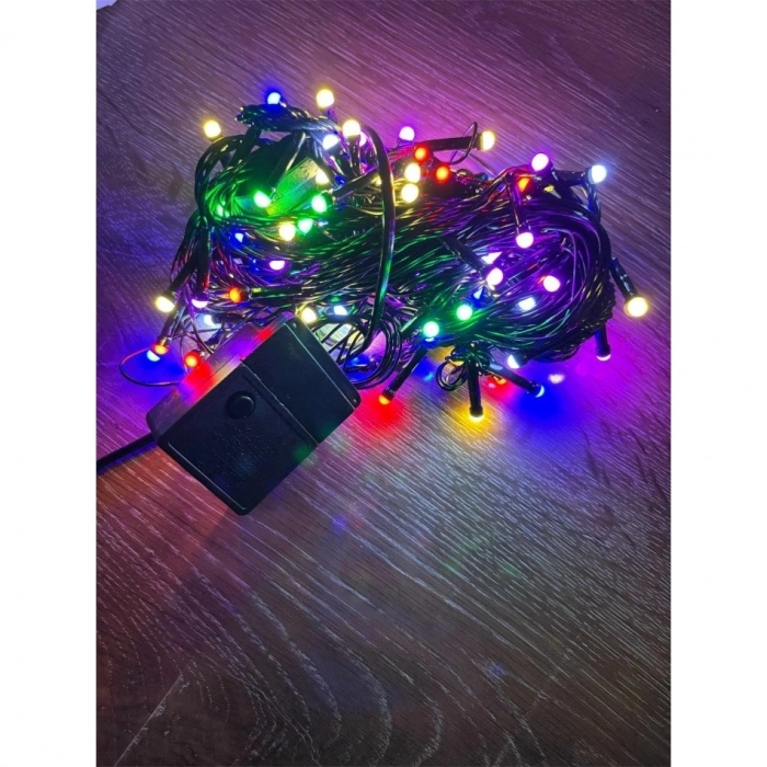 Özel Üretim Dekoratif Animasyonlu Şık Kaliteli 10m 100 Led Damla Uçlu RGB Işık SİYAH Kablo MZ172