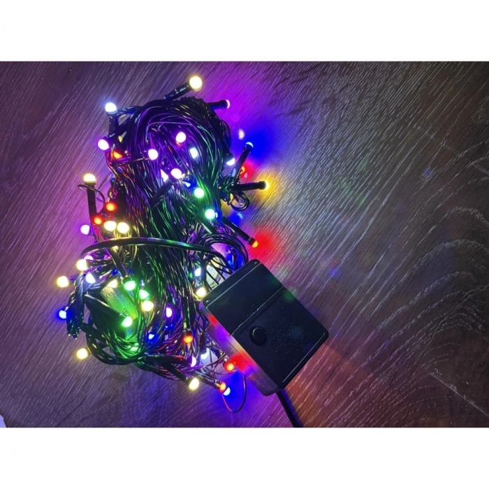 Özel Üretim Dekoratif Animasyonlu Şık Kaliteli 10m 100 Led Damla Uçlu RGB Işık SİYAH Kablo MZ172
