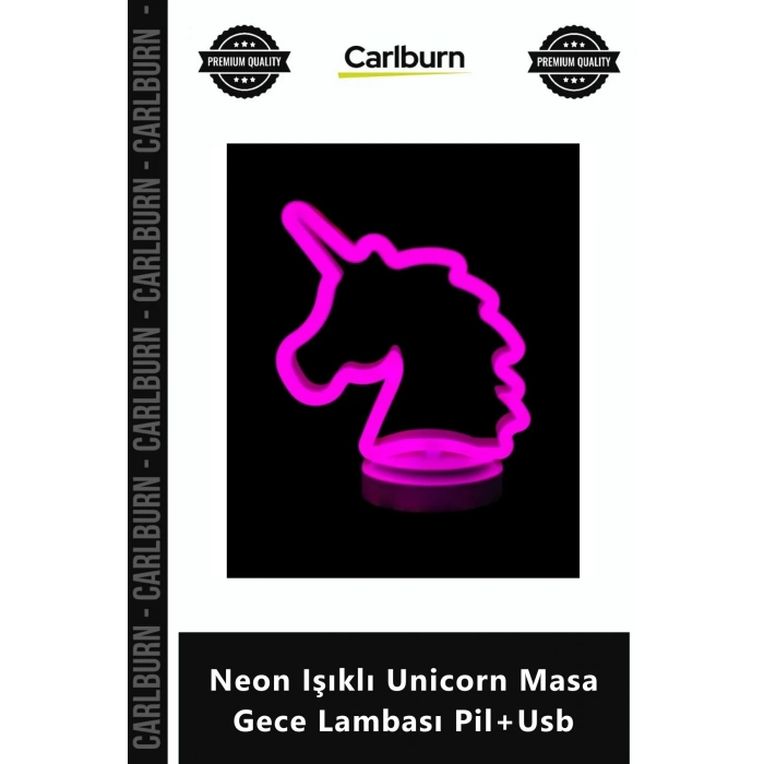 Özel Üretim Dekoratif Hediye Çocuk Odası Şık Modern Neon Işıklı Unicorn Masa Gece Lambası Pil+Usb