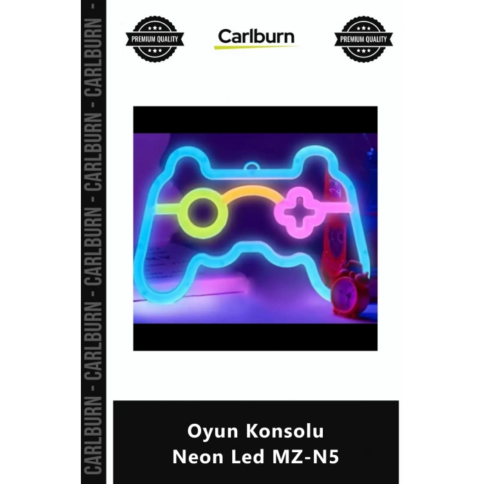 Özel Üretim RGB Dekoratif Gamer Duvar Aydınlatma Tabelası Gaming Şık Oyun Konsolu Neon Led MZN5