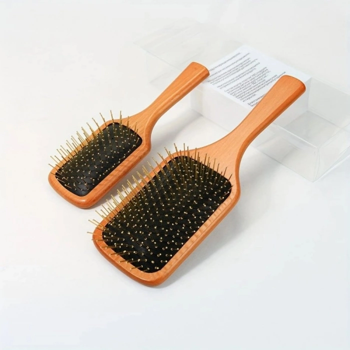 Özel Üretim Profesyonel Doğal Sağlıklı Masaj Etkili Çelik İğne Uçlu Bambu Tarak 21cm 12li Paket