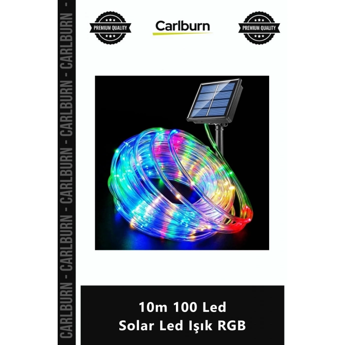 Özel Üretim Şeffaf Silikon Kablolu Su Geçirmez Dekoratif Aydınlatma 10m 100 Led Solar Led Işık RGB