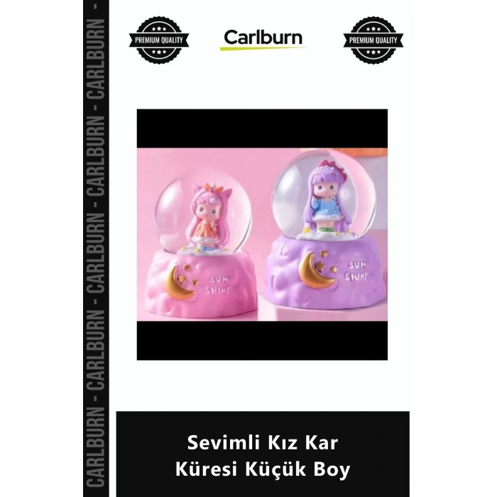 Özel Üretim Pilli Işıklı Karlı Dekoratif Hediyelik Kaliteli Estetik Sevimli Kız Kar Küresi Küçük Boy