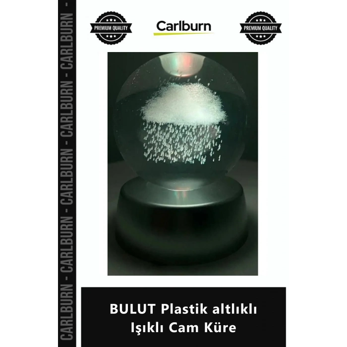 Özel Üretim Dekoratif Gece Lambası Masa Üstü Estetik Tasarım BULUT Plastik altlıklı Işıklı Cam Küre