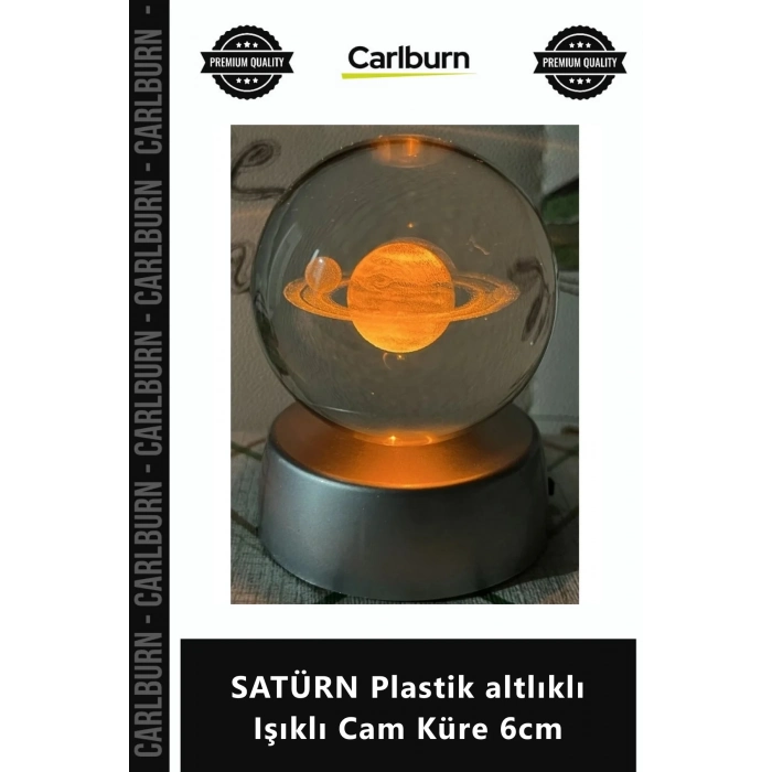 Özel Üretim Dekoratif Hediye Gece Lambası Estetik Masaüstü Modern Şık SATÜRN Plastik altlıklı Işıklı