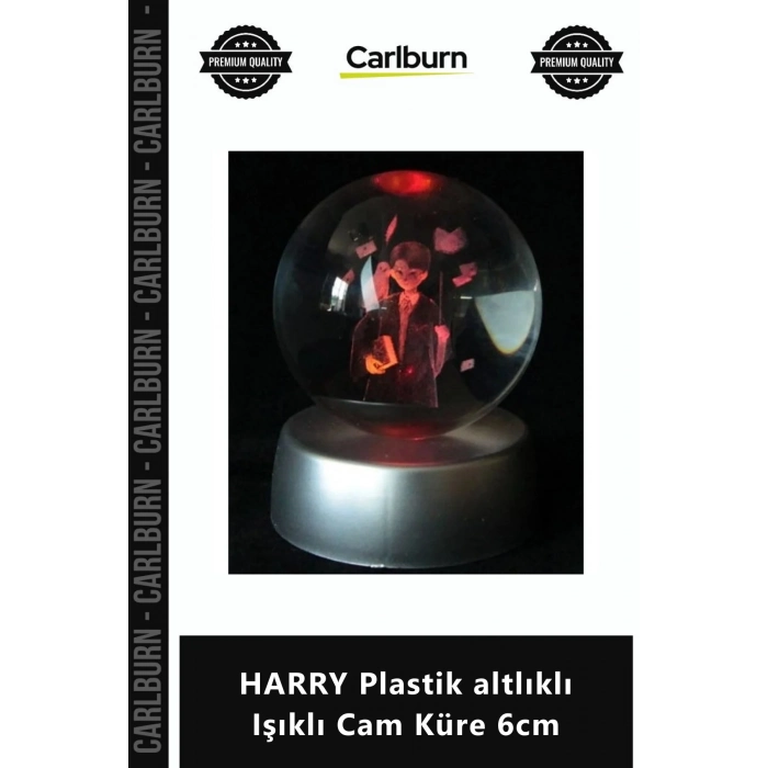 Özel Üretim Hediyelik Dekoratif Estetik Gece Lambası HARRY Plastik altlıklı Işıklı Cam Küre 6cm