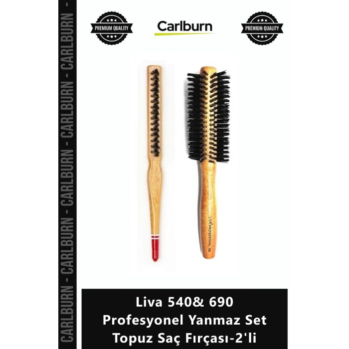 Özel Üretim Isıya Dayanıklı Fön Fırçası Liva 540 690 Profesyonel Yanmaz Set Topuz Saç Fırçası2li