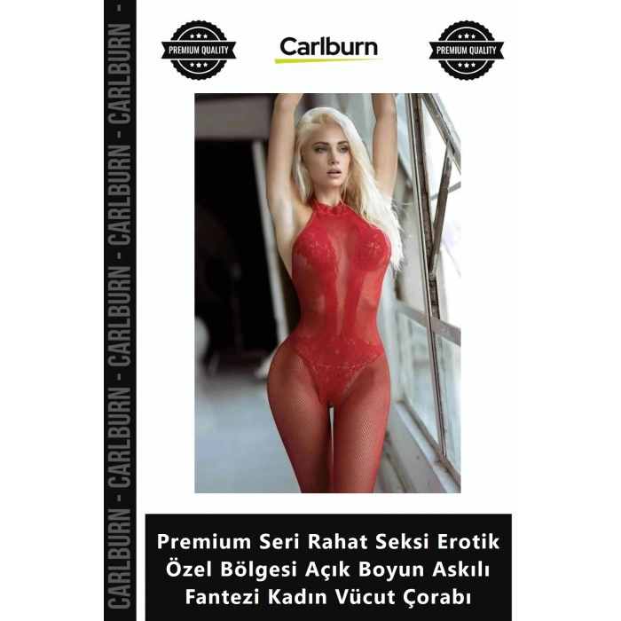 Özel Üretim Premium Seri Rahat Seksi Erotik Özel Bölgesi Açık Boyun Askılı Fantezi Kadın Vücut Çorab