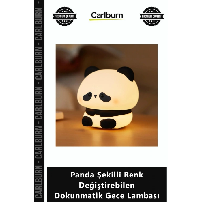 Özel Üretim Şarjlı Silikon Çocuk Odası Panda Şekilli Renk ğiştirebilen Dokunmatik Gece Lambası