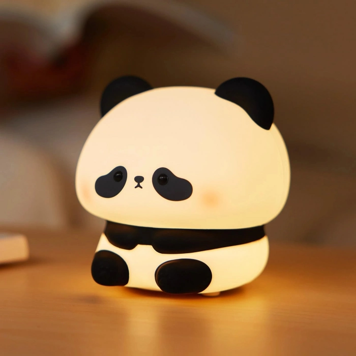 Özel Üretim Şarjlı Silikon Çocuk Odası Panda Şekilli Renk ğiştirebilen Dokunmatik Gece Lambası