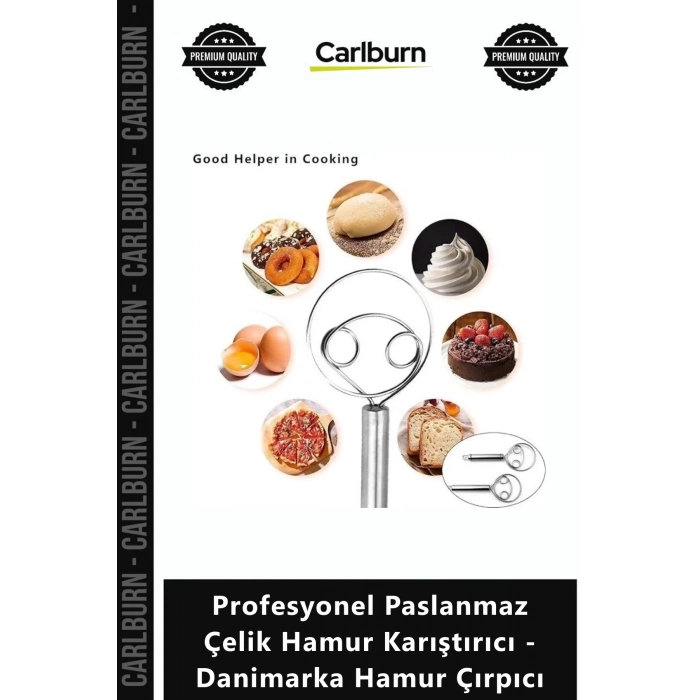 Özel Üretim Ekmek Pizza Şef Profesyonel Paslanmaz Çelik Hamur Karıştırıcı Danimarka Hamur Çırpıcı