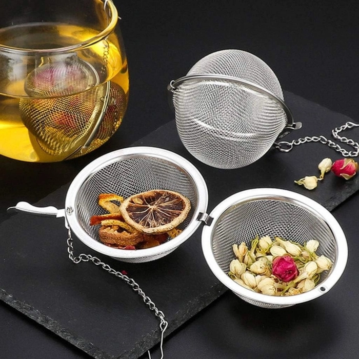 Özel Üretim Aile Taşınabilir Dayanıklı Süzgeç Paslanmaz Çelik Çay Demlik Küre Kilitleme Çay Topu