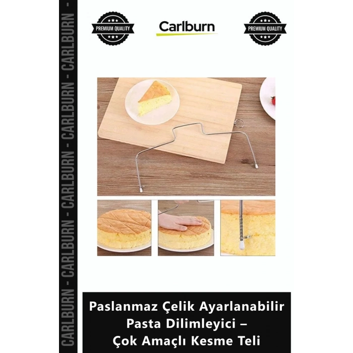 Özel Üretim Mutfak Hassas Paslanmaz Çelik Ayarlanabilir Pasta Dilimleyici – Çok Amaçlı Kesme Teli