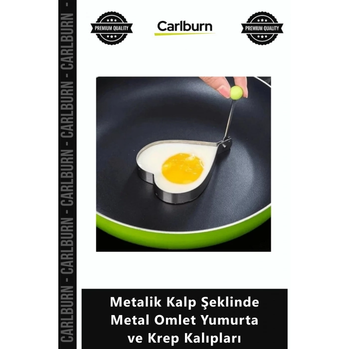 Özel Üretim Paslanmaz Yanmaz Pratik Metalik Kalp Şeklinde Metal Omlet Yumurta Krep Kalıpları