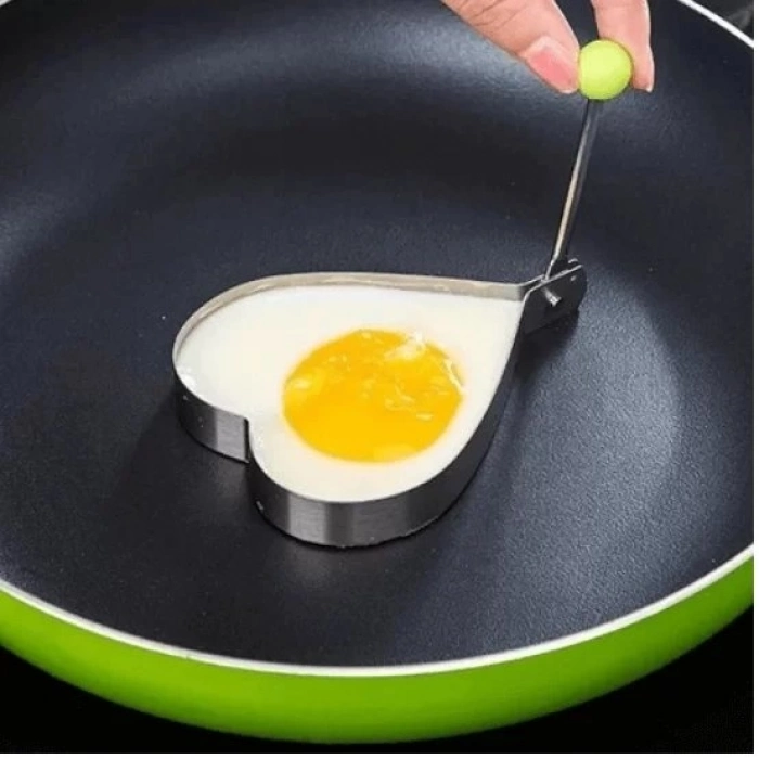 Özel Üretim Paslanmaz Yanmaz Pratik Metalik Kalp Şeklinde Metal Omlet Yumurta Krep Kalıpları