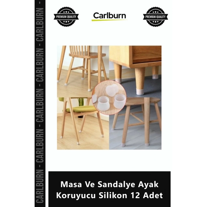 Özel Üretim Kaydırmaz Çizilmez Mobilya Pedi Şeffaf Masa Sandalye Ayak Koruyucu Silikon 12 Adet