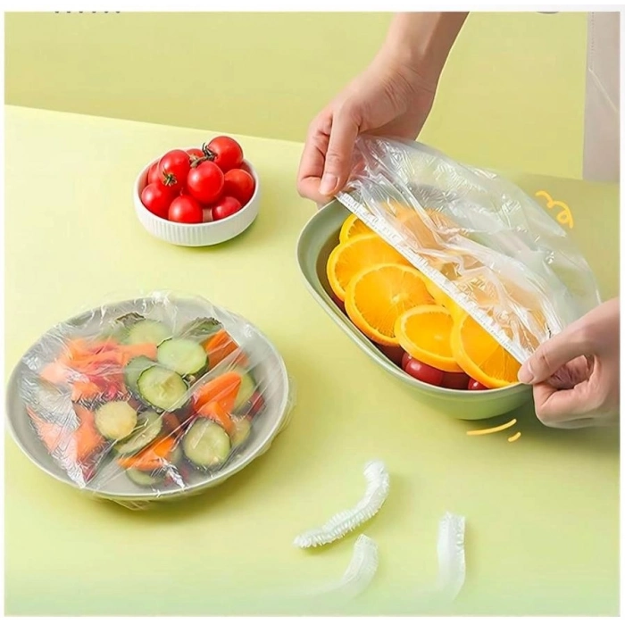 Özel Üretim Esnek Strech Kapak Pratik Gı Saklama Lastikli Tencere Tabak Bonesi 100 Adet 24cm
