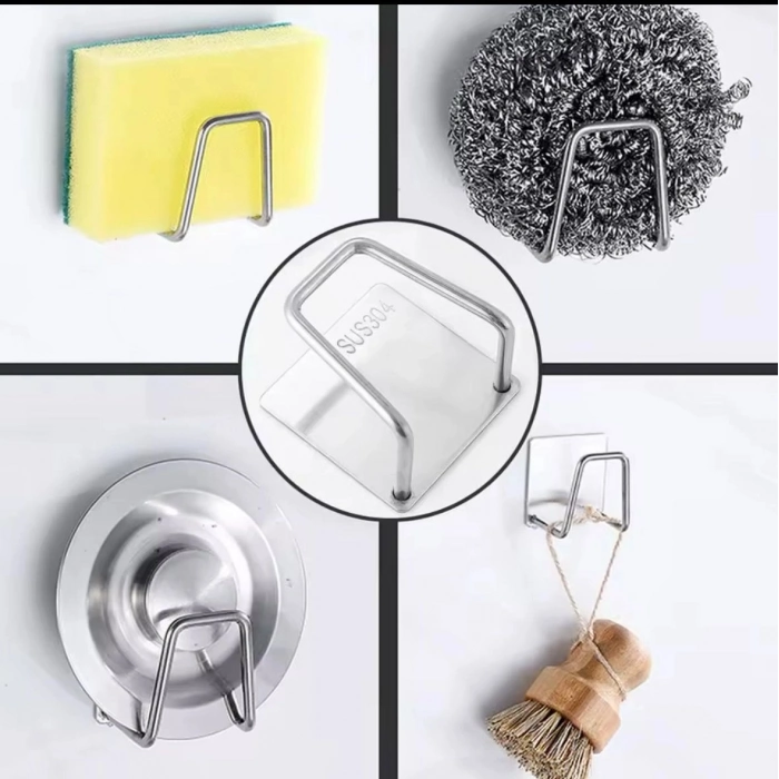 Özel Üretim 304 Paslanmaz Lavabo Düzenleyici Şık Organizer Kendinden Yapışkanlı Çelik Drenaj Rafı As