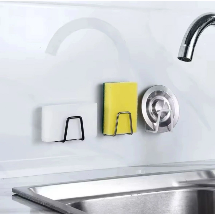 Özel Üretim 304 Paslanmaz Lavabo Düzenleyici Şık Organizer Kendinden Yapışkanlı Çelik Drenaj Rafı As