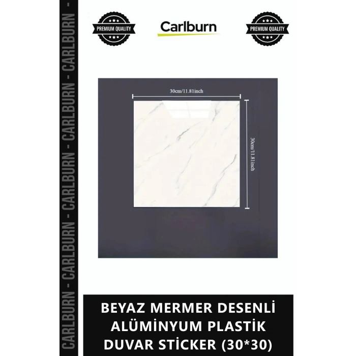 Özel Üretim Su Geçirmez Mutfak Paneli BEYAZ MERMER DESENLİ ALÜMİNYUM PLASTİK DUVAR STİCKER 3030