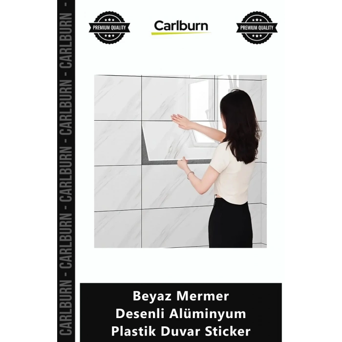 Özel Üretim Su Geçirmez Dayanıklı Mutfak Panel Beyaz Mermer Desenli Alüminyum Plastik Duvar Sticker