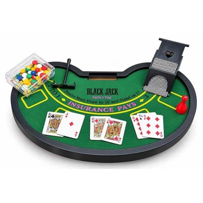 Özel Üretim Profesyonel Kart Oyunu Keçe Zemin Portatif Masa Üstü Blackjack Casino Oyun Seti Alk5352