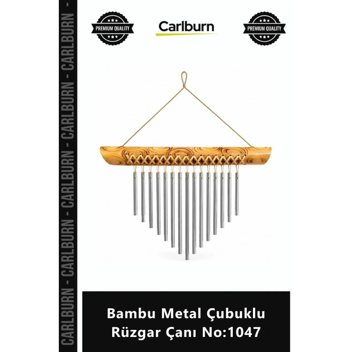 Özel Üretim Dekoratif Bahçe Balkon Süs Eşyası Melodik Sesli Bambu Metal Çubuklu Rüzgar Çanı No1047