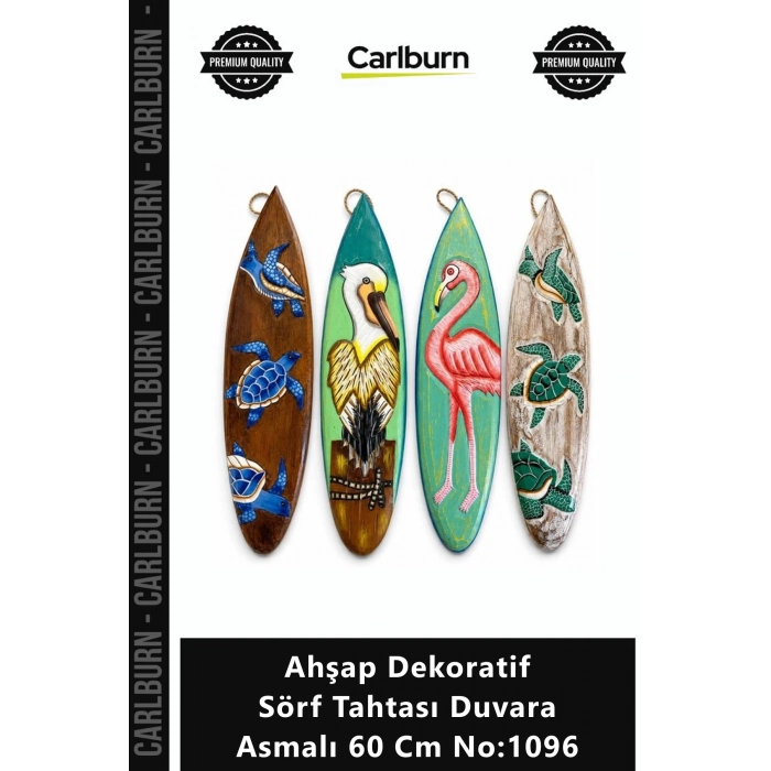 Özel Üretim El Yapımı Marin Tasarım Retro Ahşap Dekoratif Sörf Tahtası Duvara Asmalı 60 Cm No1096