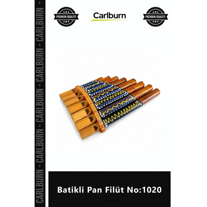 Özel Üretim Profesyonel Bambu Etnik Üflemeli Enstrüman El Yapımı Yerli Sanatçı Batikli Pan Filüt No1