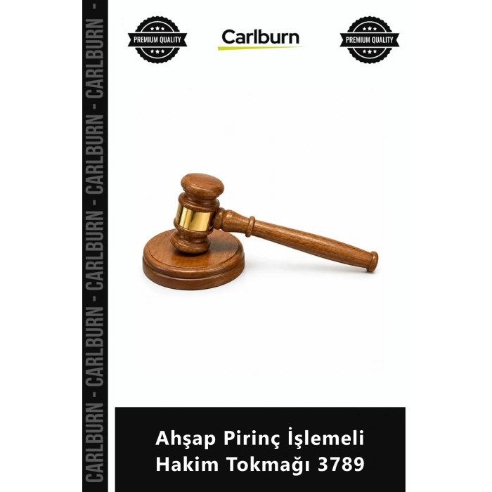 Özel Üretim Hukukçu Hediyesi Dekoratif Kaliteli Ceviz Şık Ahşap Pirinç İşlemeli Hakim Tokmağı 3789