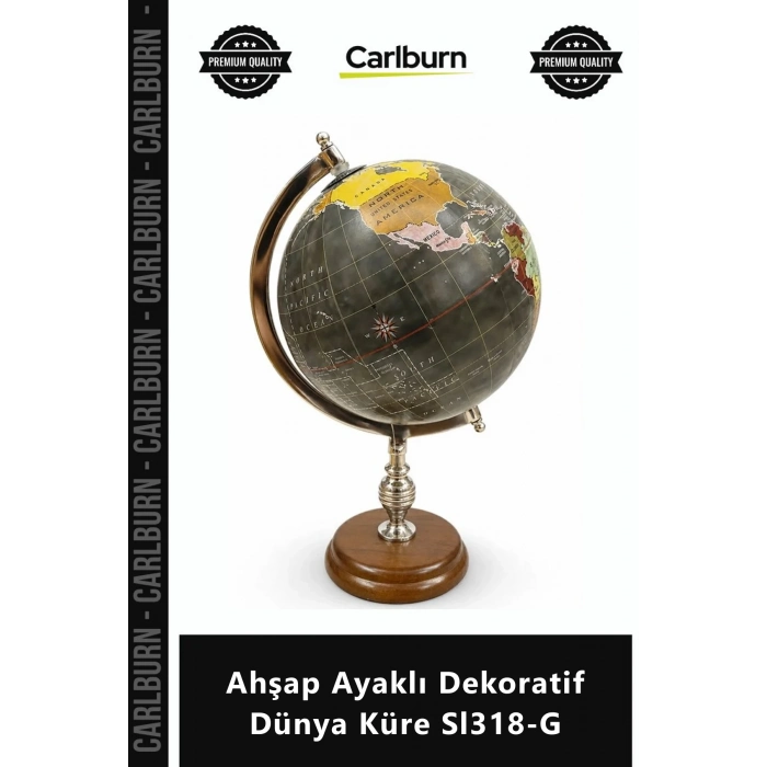 Özel Üretim Şık Ofis Aksesuarı Modern Antik Tasarım Coğrafi Ahşap Ayaklı Dekoratif Dünya Küre Sl318G
