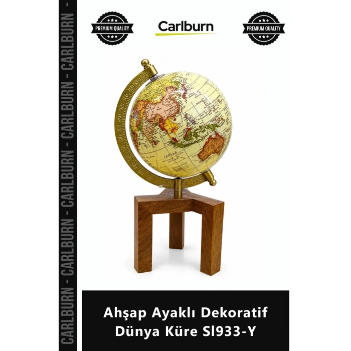 Özel Üretim Kaliteli Ofis Hediyelik Aksesuar Masaüstü Şık Ahşap Ayaklı Dekoratif Dünya Küre Sl933Y