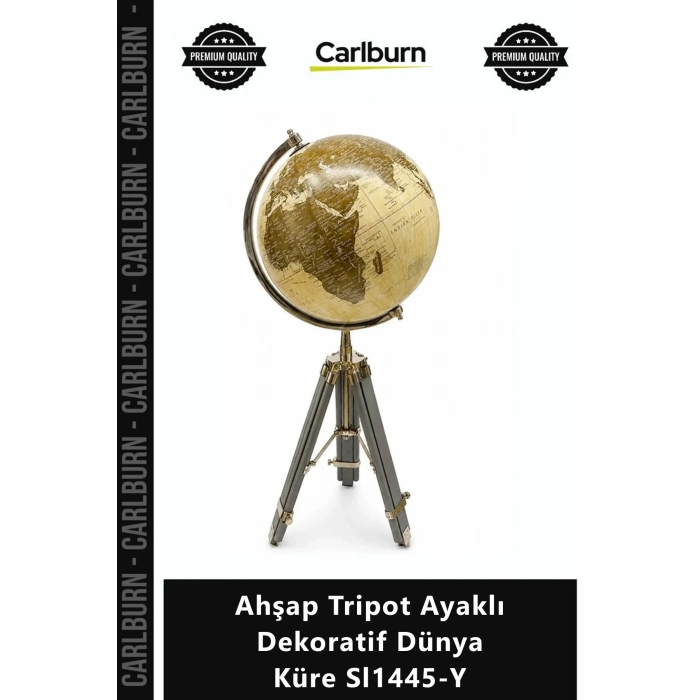 Özel Üretim Ofis Ev Hediyelik Şık Retro Tasarım Ahşap Tripot Ayaklı Dekoratif Dünya Küre Sl1445Y