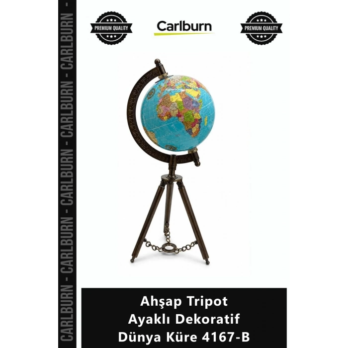 Özel Üretim Ofis Ev Şık Tasarım Retro Eskitme Harita Ahşap Tripot Ayaklı Dekoratif Dünya Küre 4167B