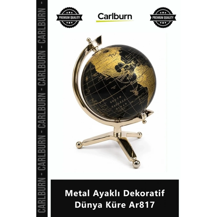 Özel Üretim Modern Ofis Hediyesi Şık Tasarım Lüks Masaüstü Metal Ayaklı Dekoratif Dünya Küre Ar817