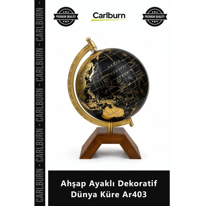 Özel Üretim Vintage Masaüstü Ofis Hediyesi Retro Şık Tasarım Ahşap Ayaklı Dekoratif Dünya Küre Ar403