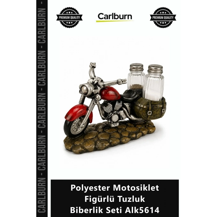 Özel Üretim Dekoratif Hediyelik Mutfak Polyester Motosiklet Figürlü Tuzluk Biberlik Seti Alk5614