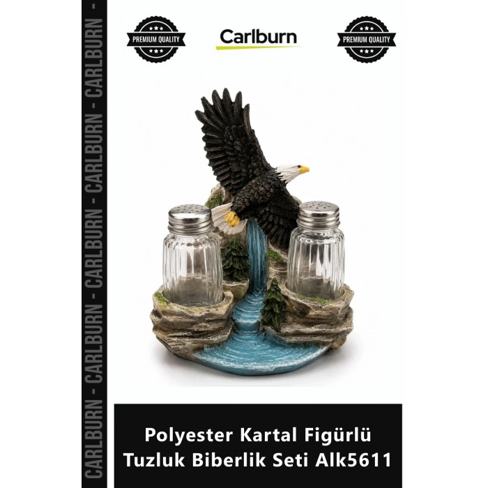 Özel Üretim Dekoratif Mutfak Hediyelik Eşya Şık Polyester Kartal Figürlü Tuzluk Biberlik Seti Alk561