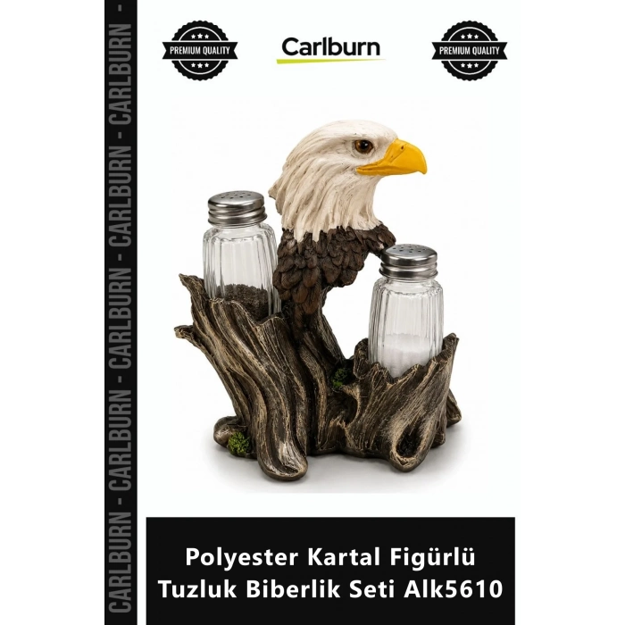 Özel Üretim Şık Dekoratif Sofra Mutfak Gereç Polyester Kartal Figürlü Tuzluk Biberlik Seti Alk5610