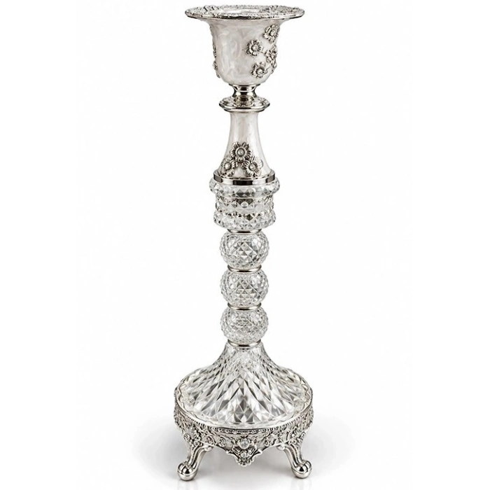 Özel Üretim Dekoratif Salon Ev Aksesuarı Şık Modern Varak Kaplama Kristal Şamdan Mumkluk Alk6393