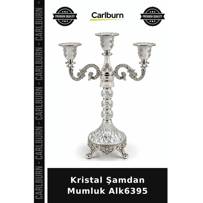 Özel Üretim Dekoratif Salon Aksesuar Şık Kristal Şamdan Mumluk Alk6395