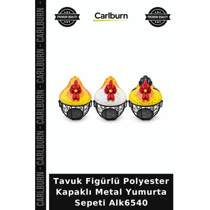 Özel Üretim Mutfak Dekoratif Hediye Tavuk Figürlü Polyester Kapaklı Metal Yumurta Sepeti Alk6540
