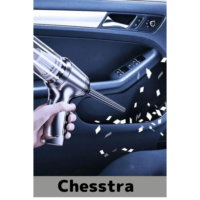 7 Başlıklı Şarjlı Kablosuz 2 Fonksiyonlu 4000 mAh Vakumlu El Süpürgesi Üflemeli Araç Oto Süpürgesi