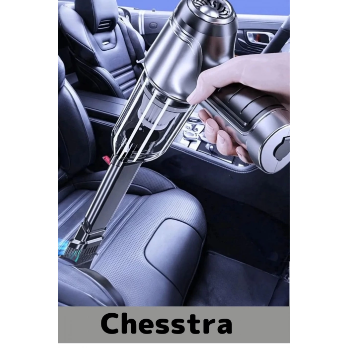 7 Başlıklı Şarjlı Kablosuz 2 Fonksiyonlu 4000 mAh Vakumlu El Süpürgesi Üflemeli Araç Oto Süpürgesi