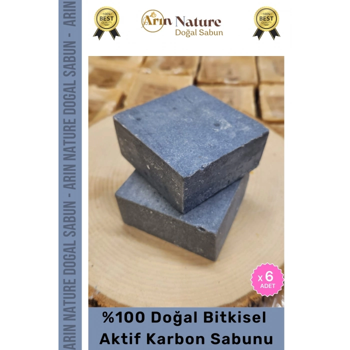 #aktifkarbon Güzel Kokulu El Yüz Saç Vücut Orijinal Bitkisel %100 Aktif Karbon Sabunu 120g - 6 Adet