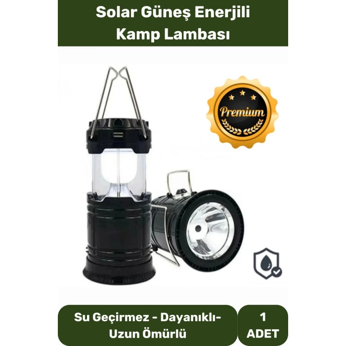 Alev Etkili Çadır Kamp Lamba Solar Usb Şarjlı Güneş Enerjili Askı Aparatlı Taşınabilir