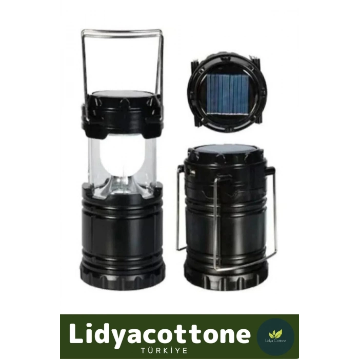 Alev Etkili Çadır Kamp Lamba Solar Usb Şarjlı Güneş Enerjili Askı Aparatlı Taşınabilir