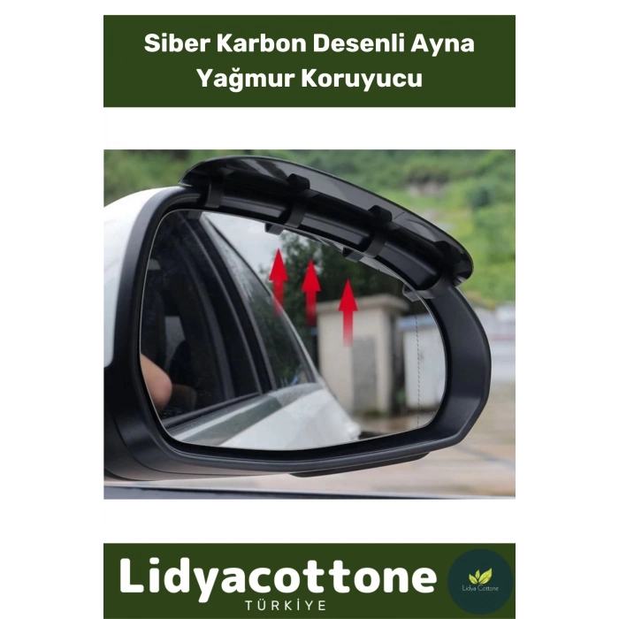 Araba Ayna Yağmur Koruyucu Siper Karbon Desenli Tüm Araçlara Uyumlu